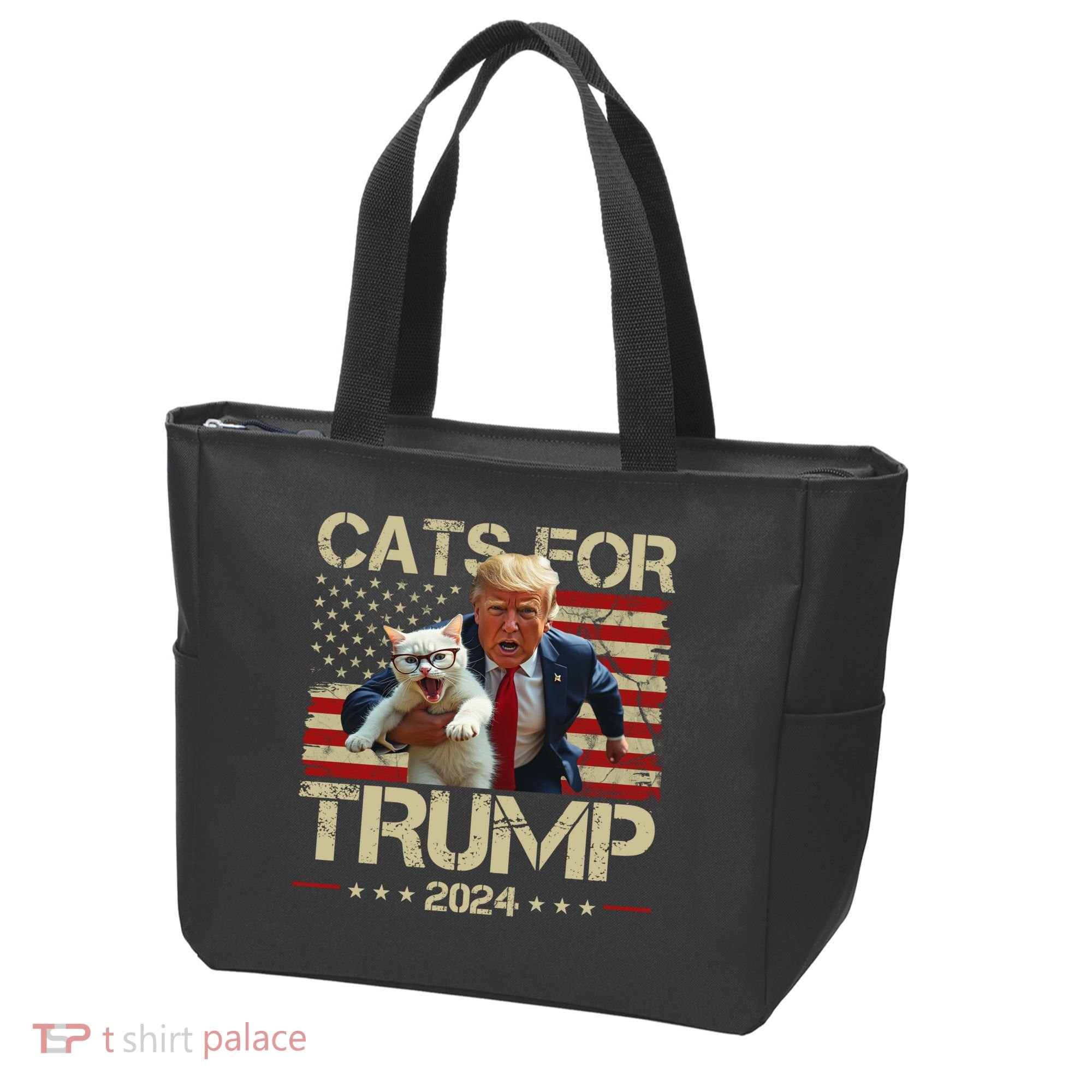 Cats For Trump 2024 Funny Vote Donald Trump Tote Bag