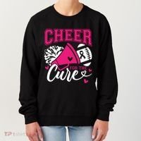 Cheer For The Cure Breast Cancer Cheerleader Pink October Women's Sweatshirt thumb 0