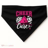 Cheer For The Cure Breast Cancer Cheerleader Pink October USA-Made Doggie Bandana thumb 0