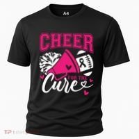 Cheer For The Cure Breast Cancer Cheerleader Pink October Cooling Performance Crew T-Shirt thumb 0