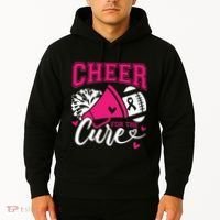 Cheer For The Cure Breast Cancer Cheerleader Pink October Hoodie thumb 2