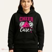 Cheer For The Cure Breast Cancer Cheerleader Pink October Hoodie thumb 5