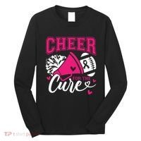 Cheer For The Cure Breast Cancer Cheerleader Pink October Long Sleeve Shirt thumb 0