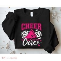 Cheer For The Cure Breast Cancer Cheerleader Pink October Sweatshirt thumb 2