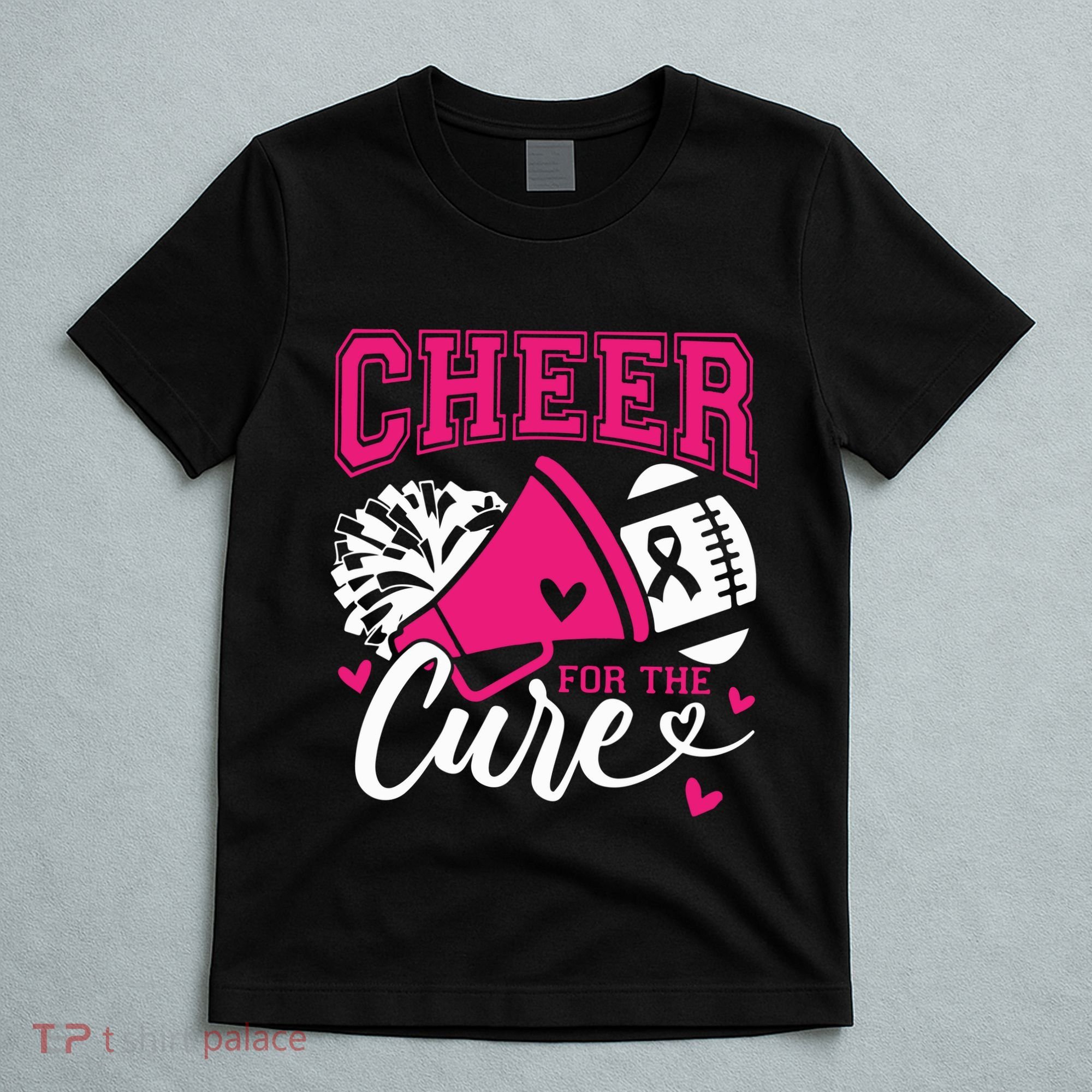 Cheer For The Cure Breast Cancer Cheerleader Pink October T-Shirt