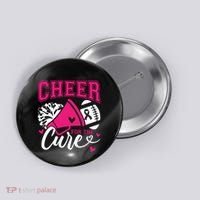 Cheer For The Cure Breast Cancer Cheerleader Pink October Button thumb 0