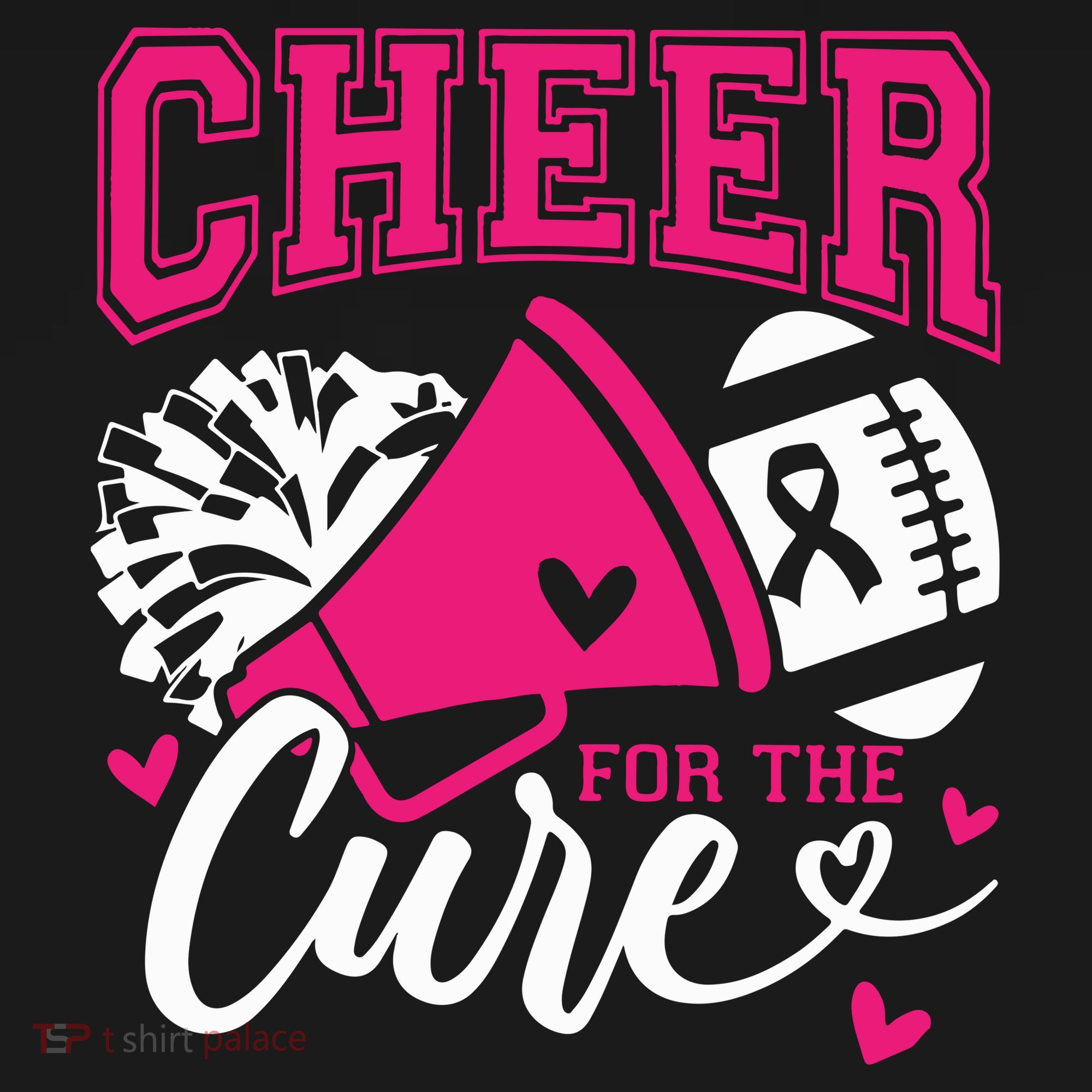 Cheer For The Cure Breast Cancer Cheerleader Pink October Women's Hoodie