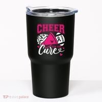 Cheer For The Cure Breast Cancer Cheerleader Pink October Tumbler thumb 0