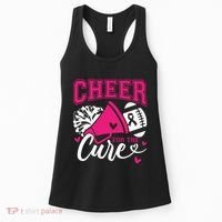 Cheer For The Cure Breast Cancer Cheerleader Pink October Women's Tank Top thumb 0