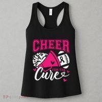 Cheer For The Cure Breast Cancer Cheerleader Pink October Women's Tank Top thumb 3