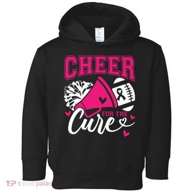Cheer For The Cure Breast Cancer Cheerleader Pink October Toddler Hoodie