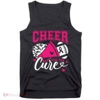 Cheer For The Cure Breast Cancer Cheerleader Pink October Tank Top thumb 0