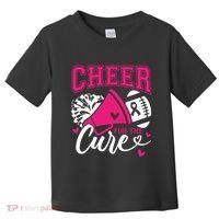 Cheer For The Cure Breast Cancer Cheerleader Pink October Toddler T-Shirt thumb 0