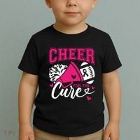 Cheer For The Cure Breast Cancer Cheerleader Pink October Toddler T-Shirt thumb 2