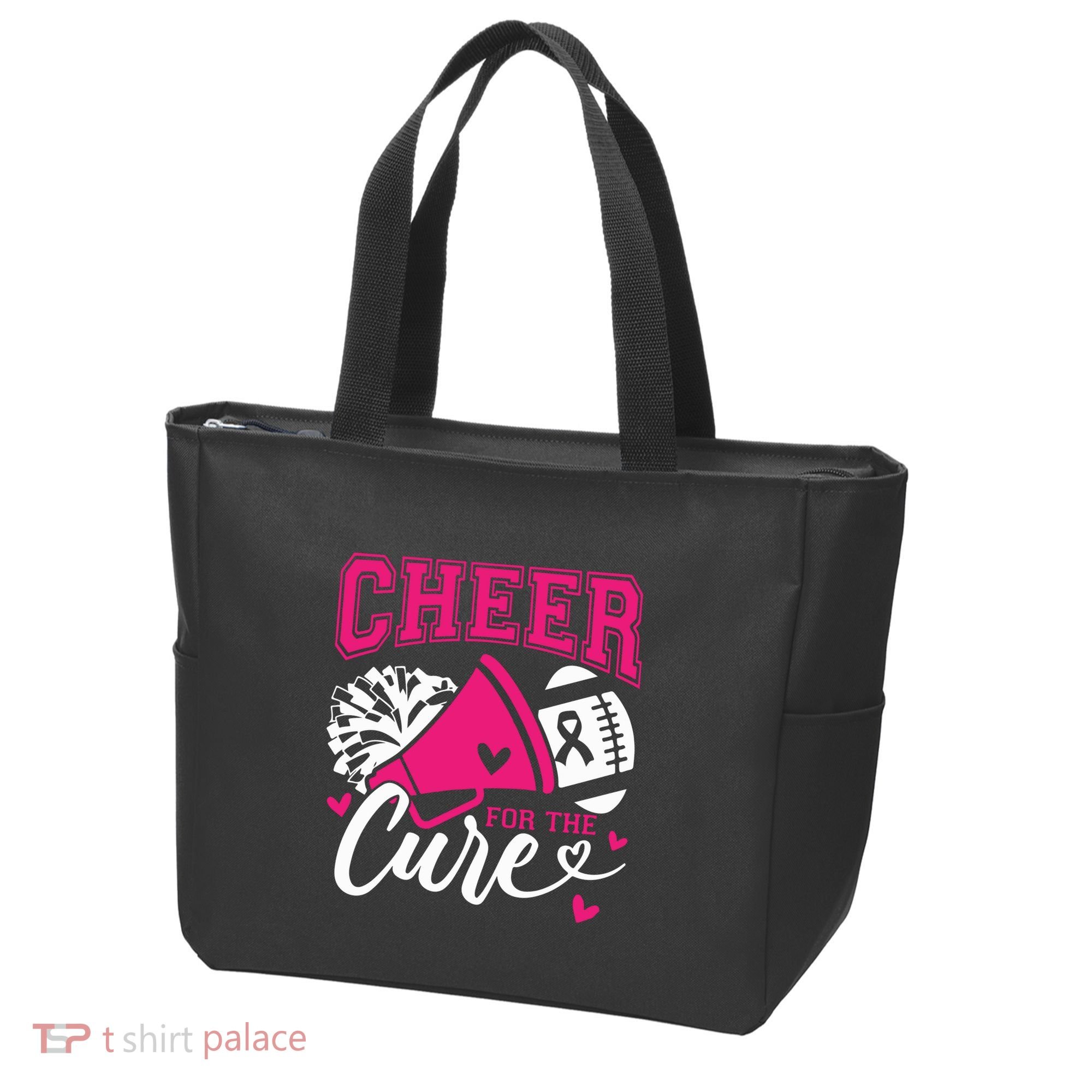Cheer For The Cure Breast Cancer Cheerleader Pink October Tote Bag
