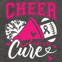 Cheer For The Cure Breast Cancer Cheerleader Pink October Vector Backpack thumb 2