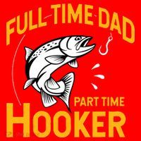 Cute Full Time Dad Part Time Hooker Funny Fathers Day Fishing Santa Hat thumb 1