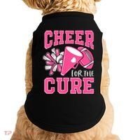 Cheer For The Cure Breast Cancer Awareness Cheerleader Funny Doggie Tank thumb 0