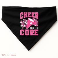 Cheer For The Cure Breast Cancer Awareness Cheerleader Funny USA-Made Doggie Bandana thumb 0