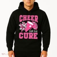 Cheer For The Cure Breast Cancer Awareness Cheerleader Funny Hoodie thumb 2