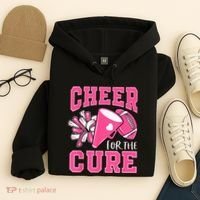 Cheer For The Cure Breast Cancer Awareness Cheerleader Funny Hoodie thumb 4
