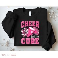 Cheer For The Cure Breast Cancer Awareness Cheerleader Funny Sweatshirt thumb 2