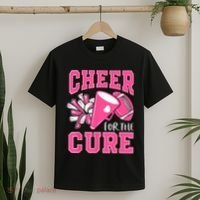 Cheer For The Cure Breast Cancer Awareness Cheerleader Funny T-Shirt thumb 2
