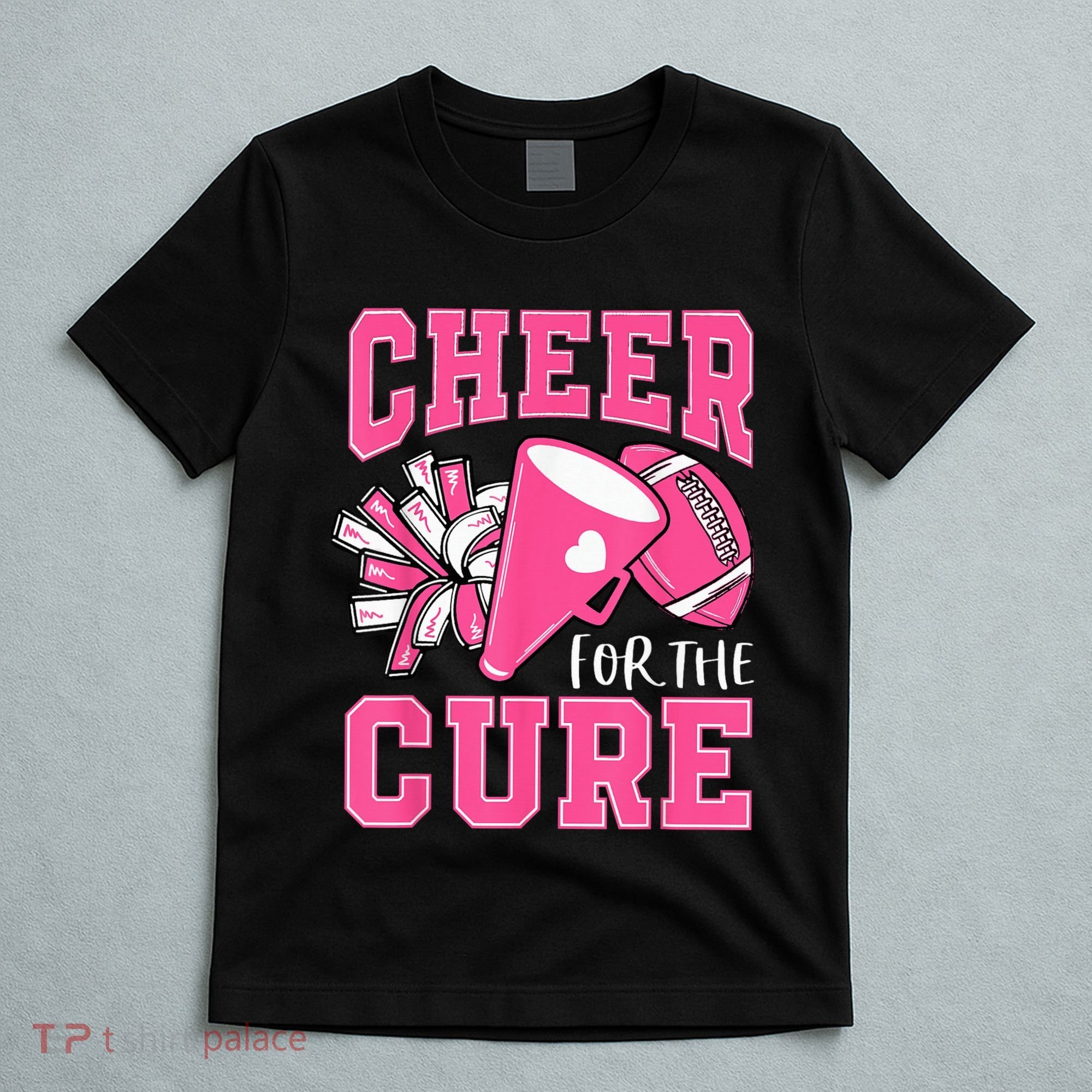 Cheer For The Cure Breast Cancer Awareness Cheerleader Funny T-Shirt