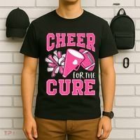 Cheer For The Cure Breast Cancer Awareness Cheerleader Funny T-Shirt thumb 6