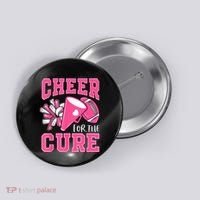 Cheer For The Cure Breast Cancer Awareness Cheerleader Funny Button thumb 0