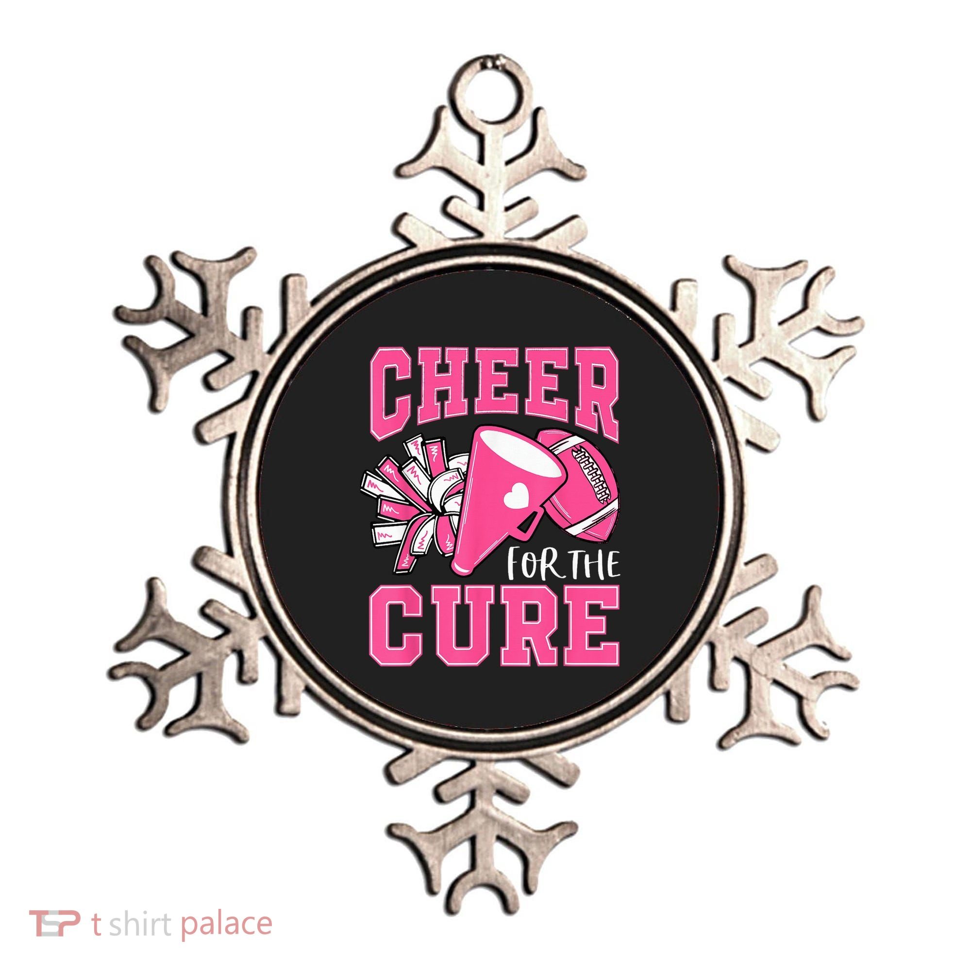 Cheer For The Cure Breast Cancer Awareness Cheerleader Funny Ornament