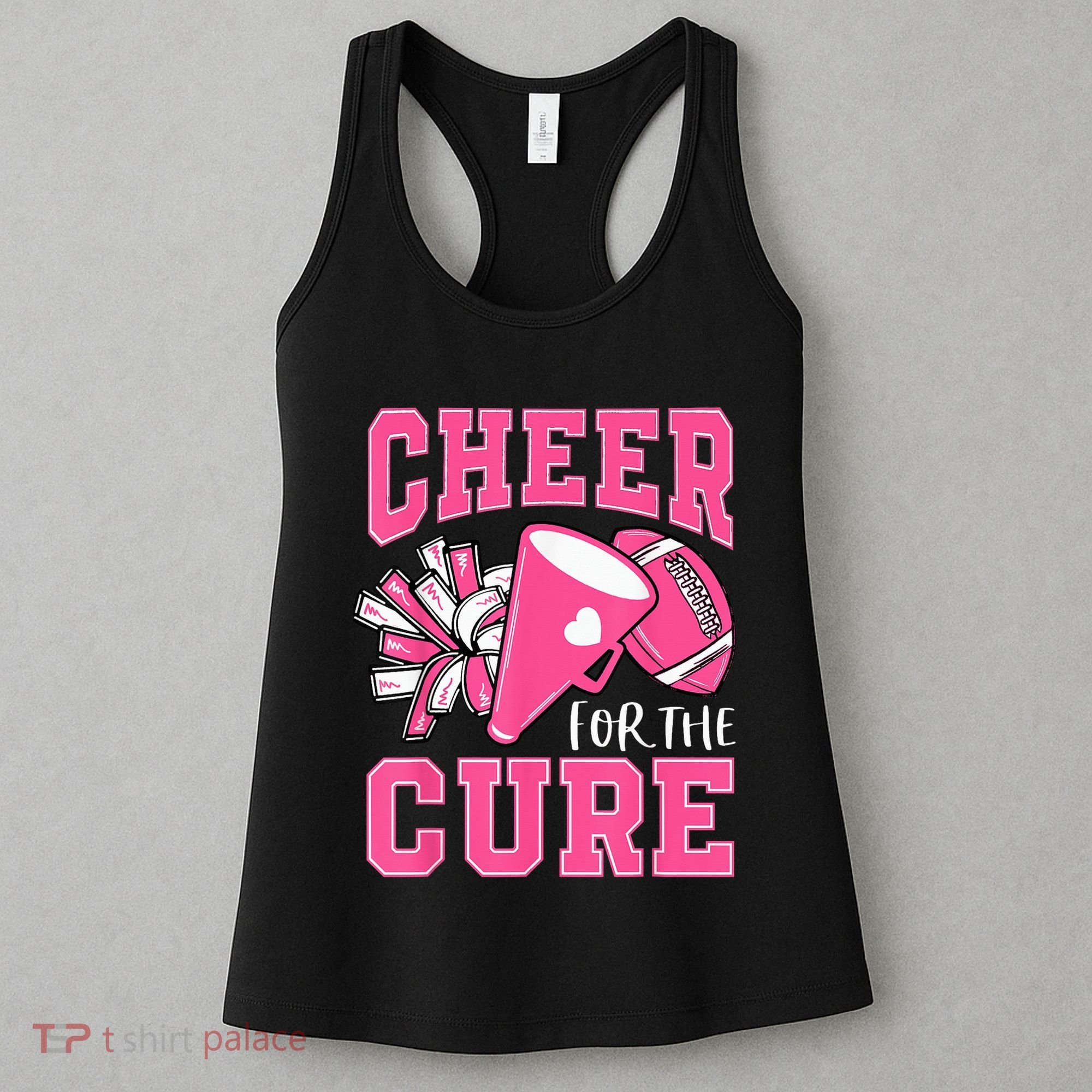 Cheer For The Cure Breast Cancer Awareness Cheerleader Funny Women's Tank Top