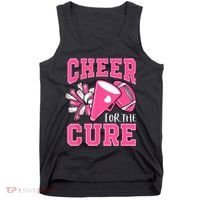 Cheer For The Cure Breast Cancer Awareness Cheerleader Funny Tank Top thumb 0