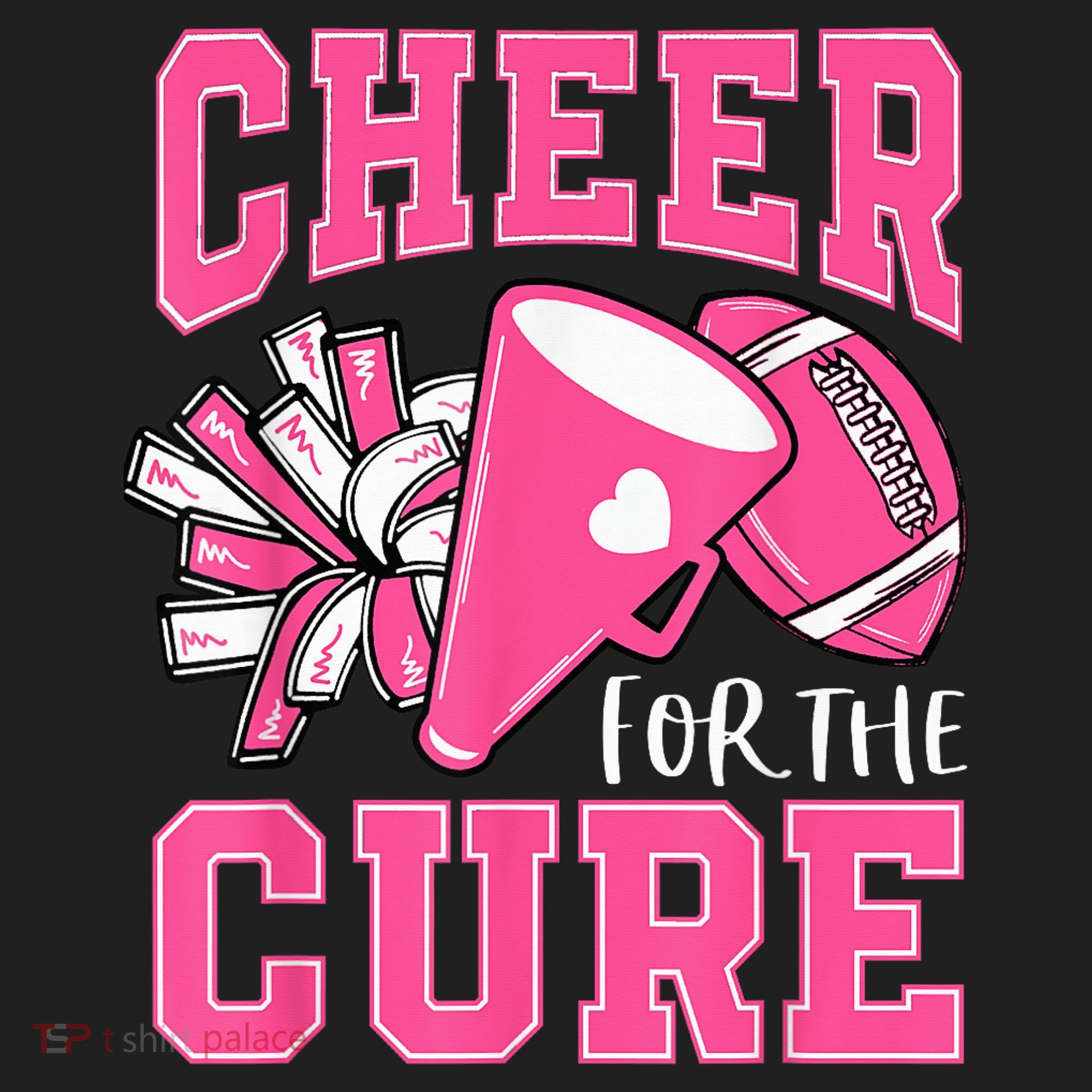 Cheer For The Cure Breast Cancer Awareness Cheerleader Funny Golf Towel