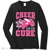 Cheer For The Cure Breast Cancer Awareness Cheerleader Funny Women's Long Sleeve Shirt thumb 0