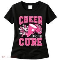 Cheer For The Cure Breast Cancer Awareness Cheerleader Funny Women's T-Shirt thumb 0