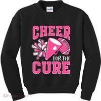 Cheer For The Cure Breast Cancer Awareness Cheerleader Funny Kids Sweatshirt thumb 0