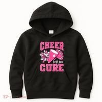 Cheer For The Cure Breast Cancer Awareness Cheerleader Funny Kids Hoodie thumb 0