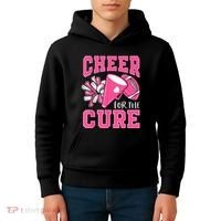 Cheer For The Cure Breast Cancer Awareness Cheerleader Funny Kids Hoodie thumb 4