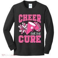 Cheer For The Cure Breast Cancer Awareness Cheerleader Funny Kids Long Sleeve Shirt thumb 0