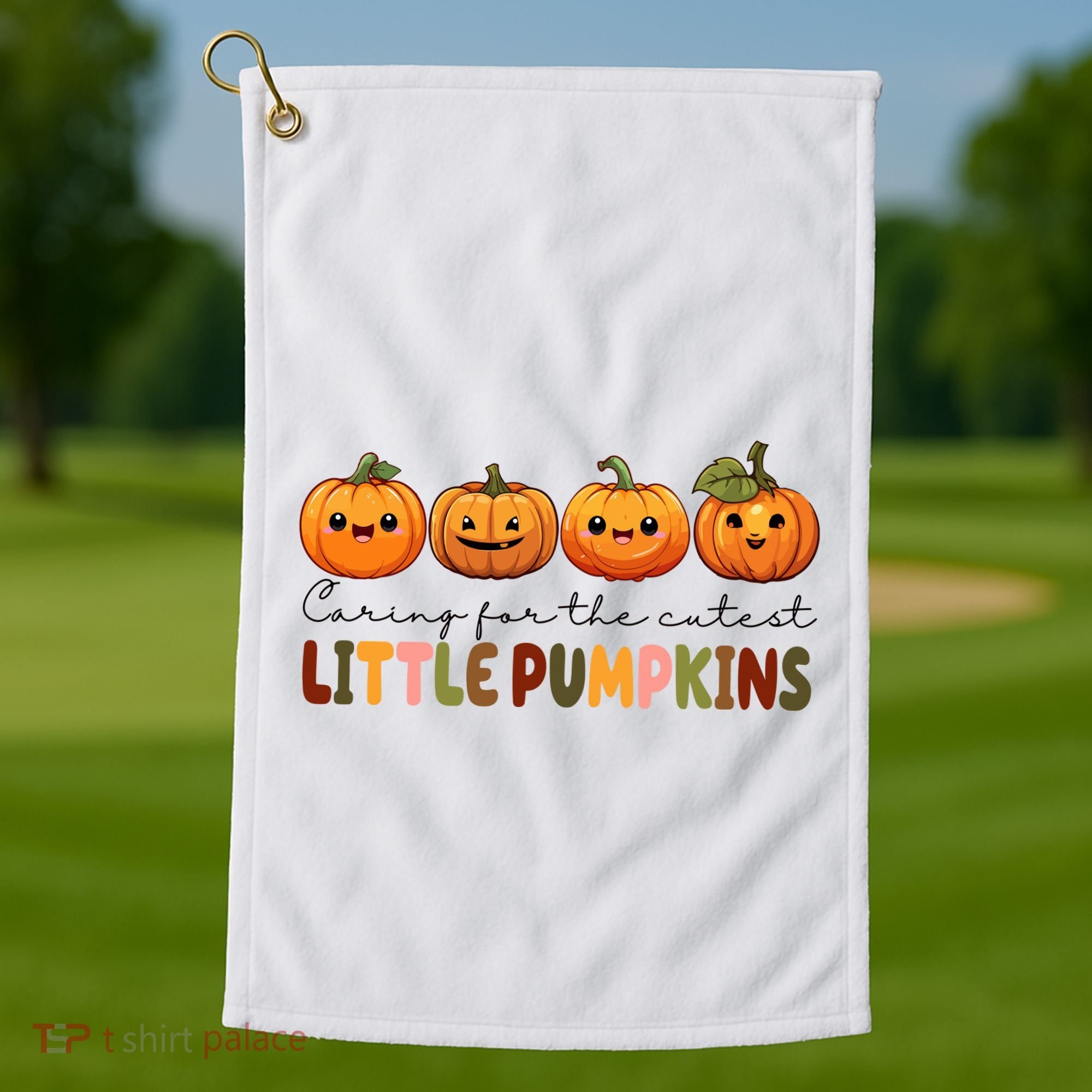 Caring For The Cutest Little Pumpkins Golf Towel