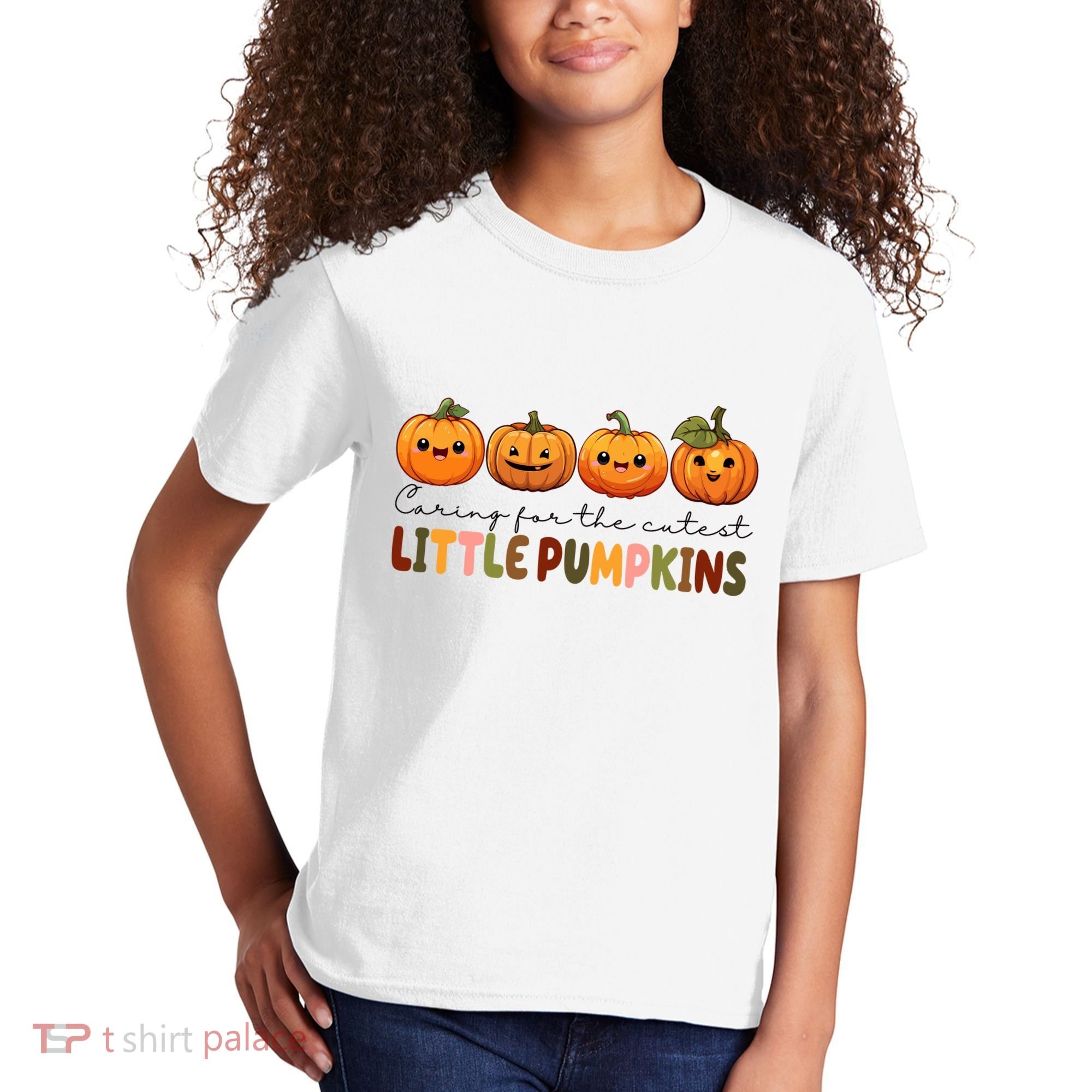 Caring For The Cutest Little Pumpkins Kids T-Shirt