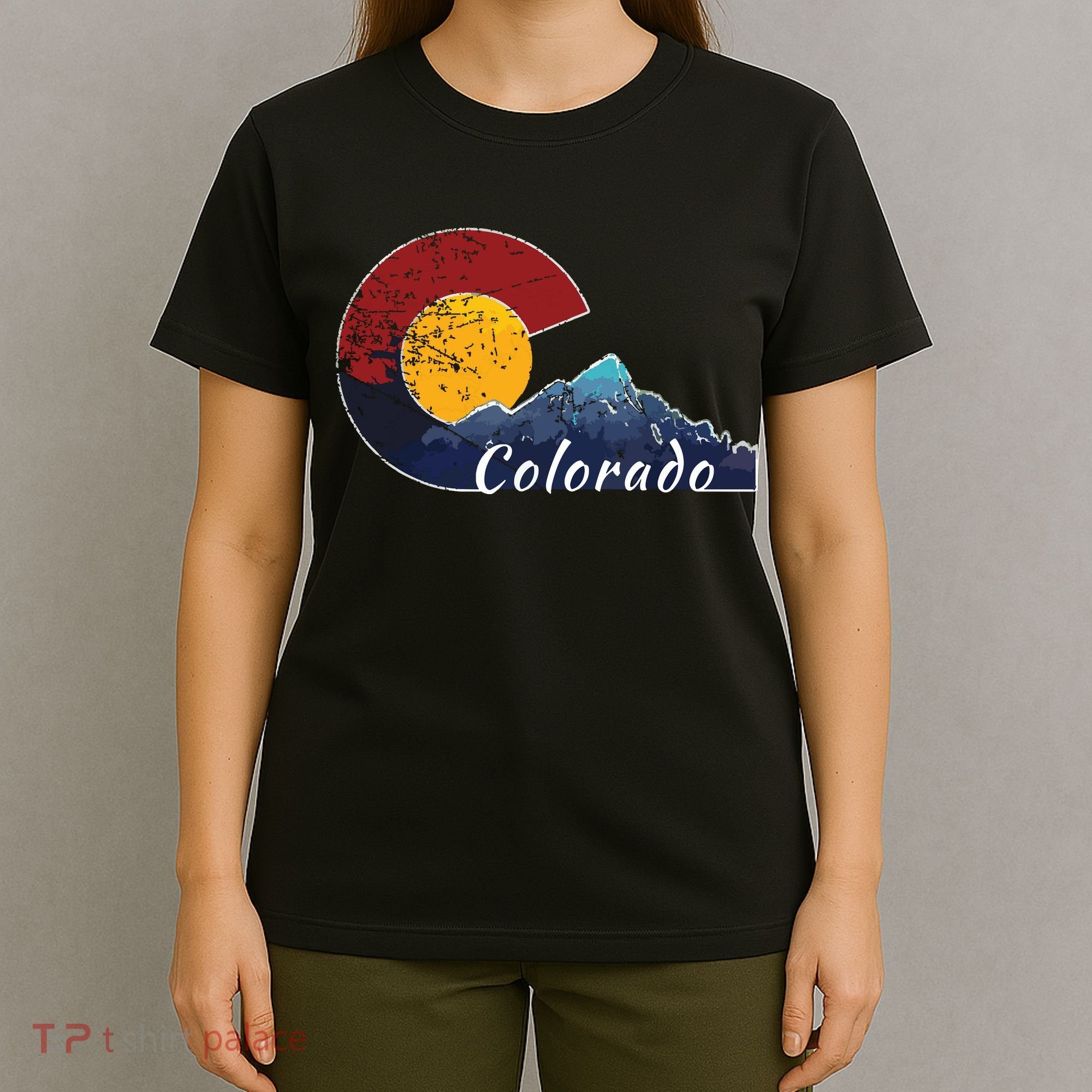 Colorado Flag Themed Mountain Scenery Colorado T-Shirt