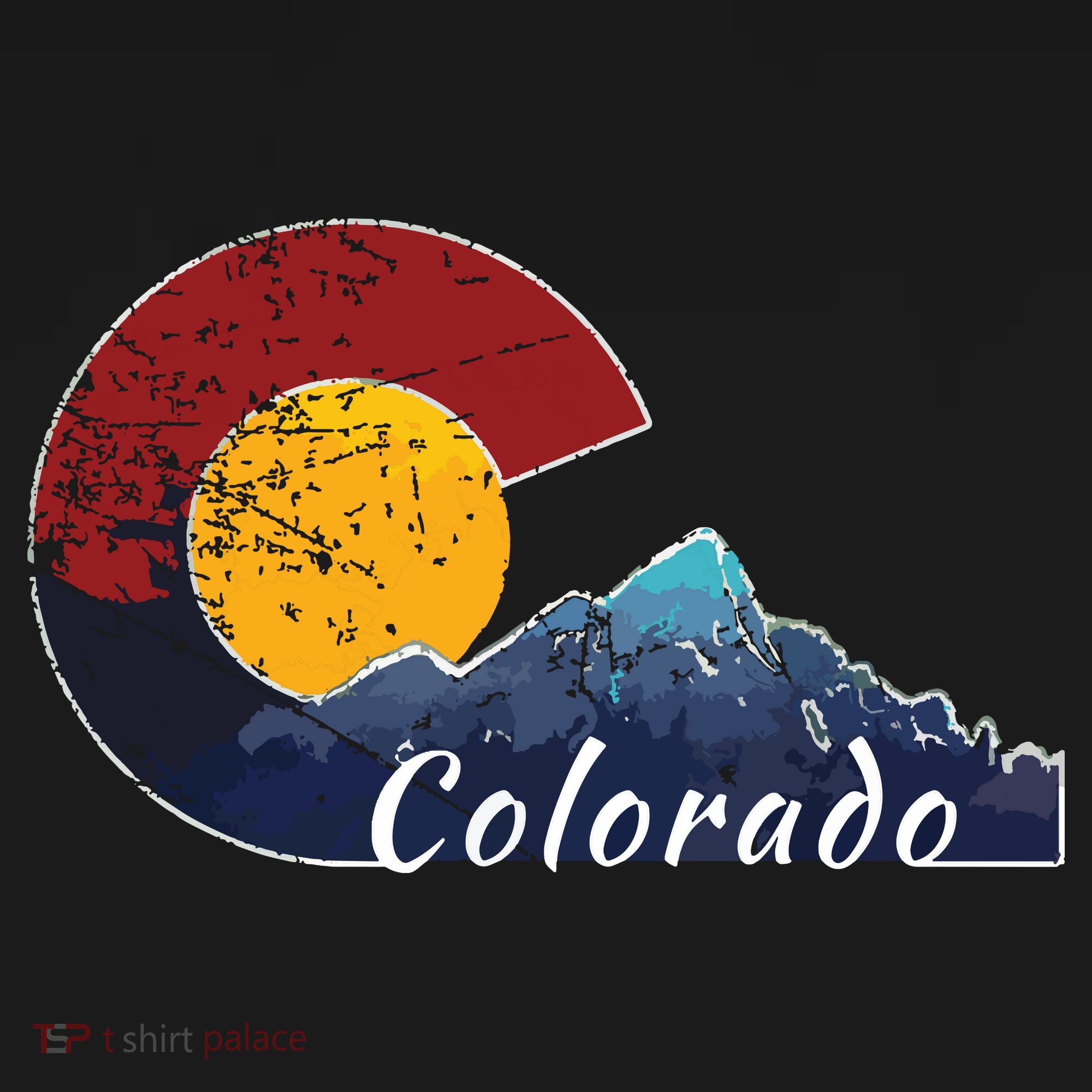 Colorado Flag Themed Mountain Scenery Colorado T-Shirt