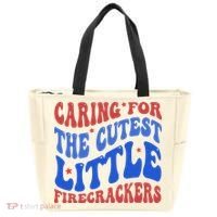 Caring For The Cutest Little Firecrackers 4th Of July Tote Bag thumb 0