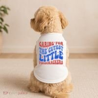 Caring For The Cutest Little Firecrackers 4th Of July Doggie Tank thumb 2