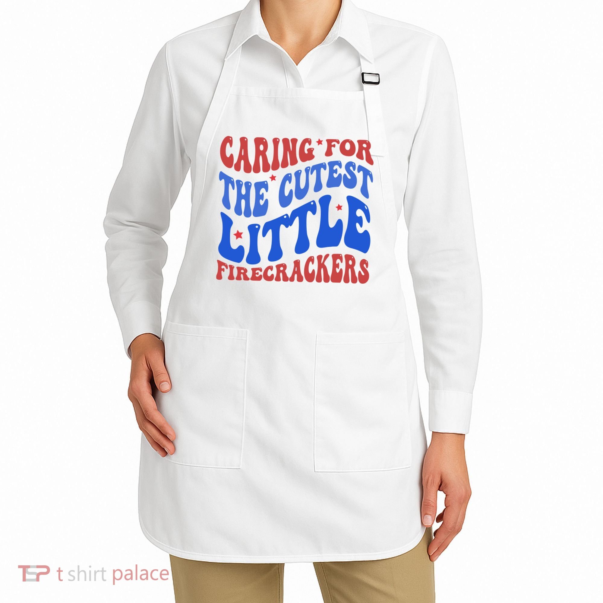 Caring For The Cutest Little Firecrackers 4th Of July Apron