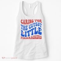 Caring For The Cutest Little Firecrackers 4th Of July Women's Tank Top thumb 0