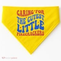 Caring For The Cutest Little Firecrackers 4th Of July USA-Made Doggie Bandana thumb 0