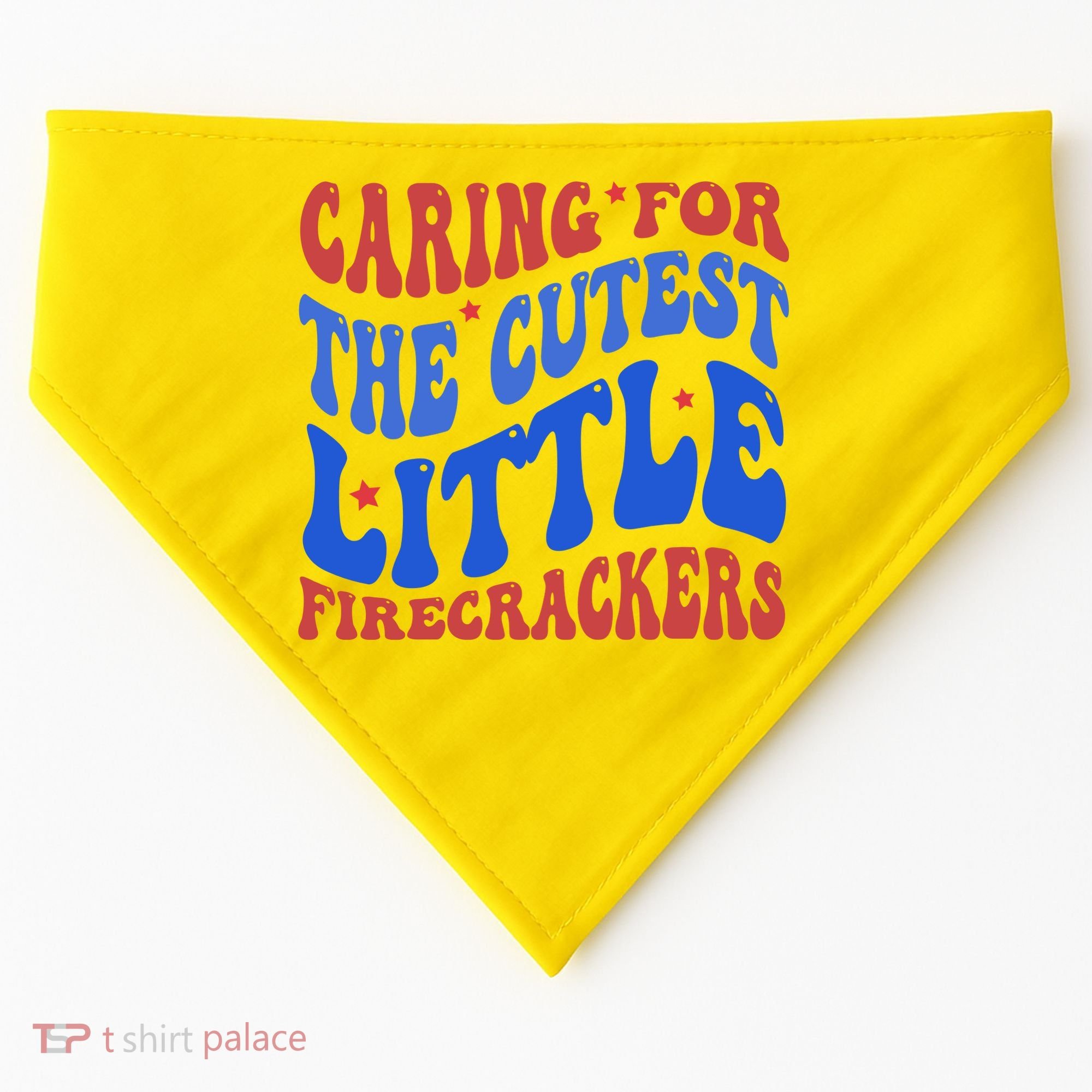 Caring For The Cutest Little Firecrackers 4th Of July USA-Made Doggie Bandana